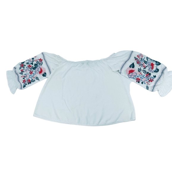 Sugar Lips - Off Shoulder Embroidered Tee - Small - Picture 1 of 5